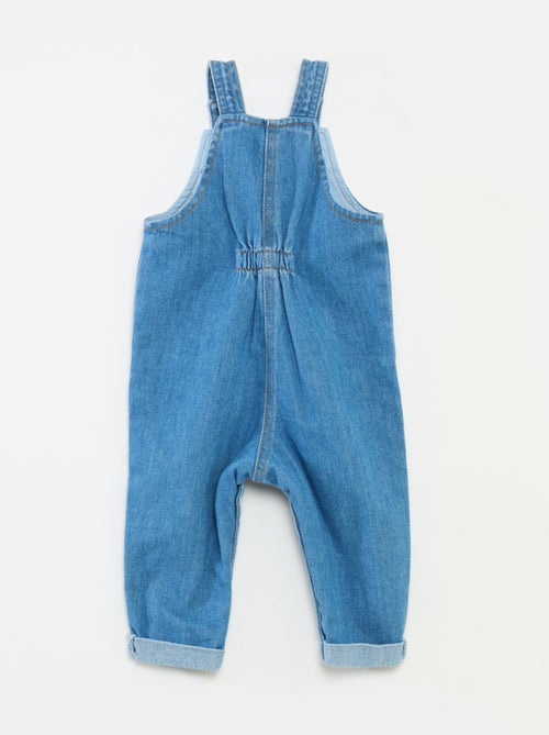 Salopette denim boule en coton - Kiabi