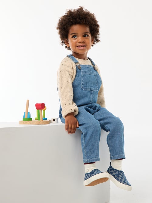 Salopette droite en jean côtelé - Kiabi