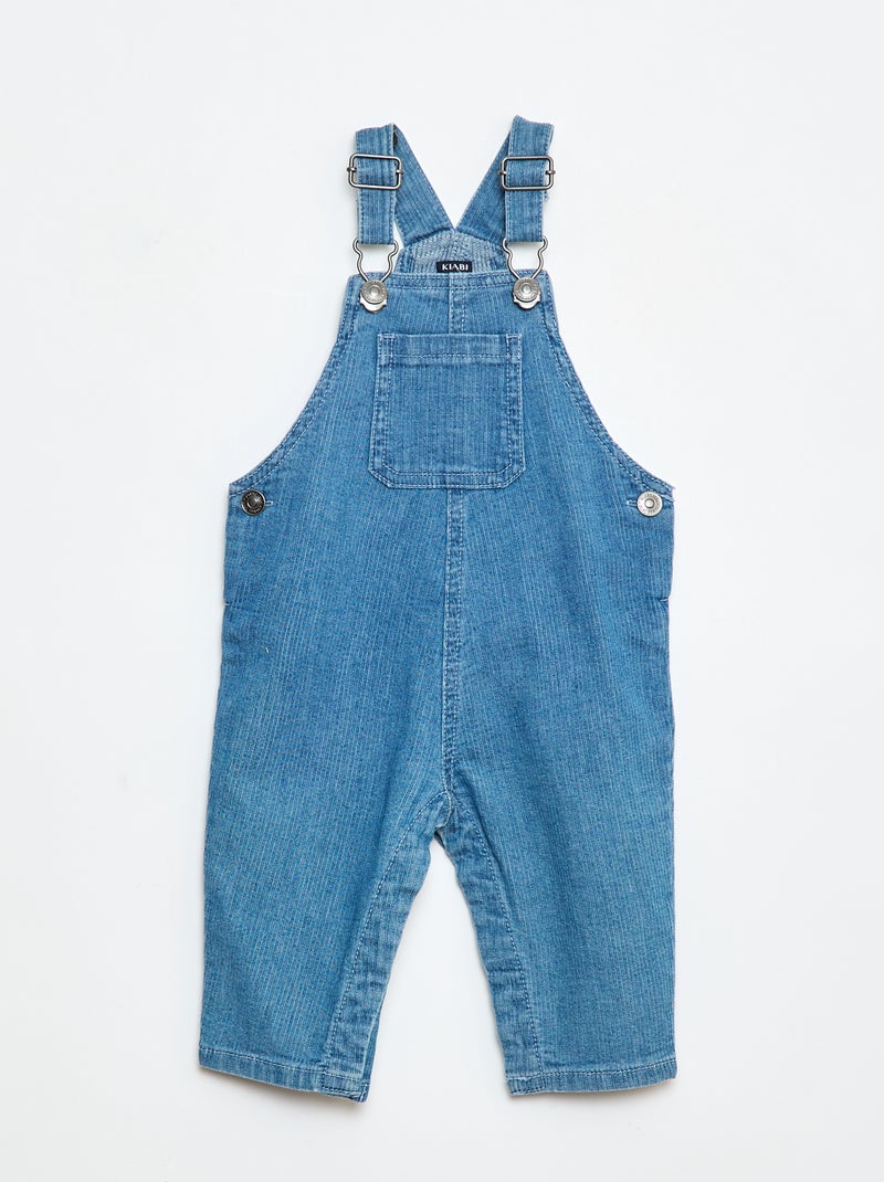 Salopette droite en jean côtelé Bleu - Kiabi