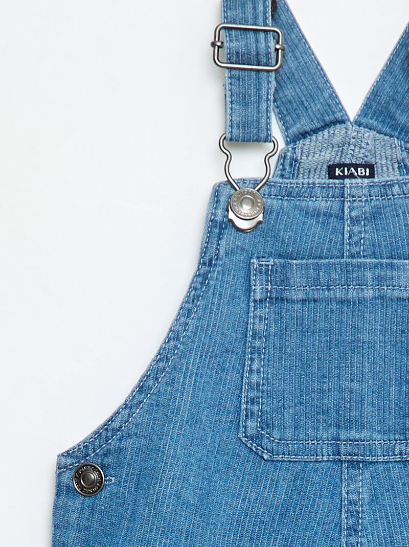 Salopette droite en jean côtelé Bleu - Kiabi