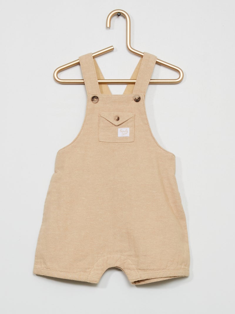 Salopette en chambray beige - Kiabi