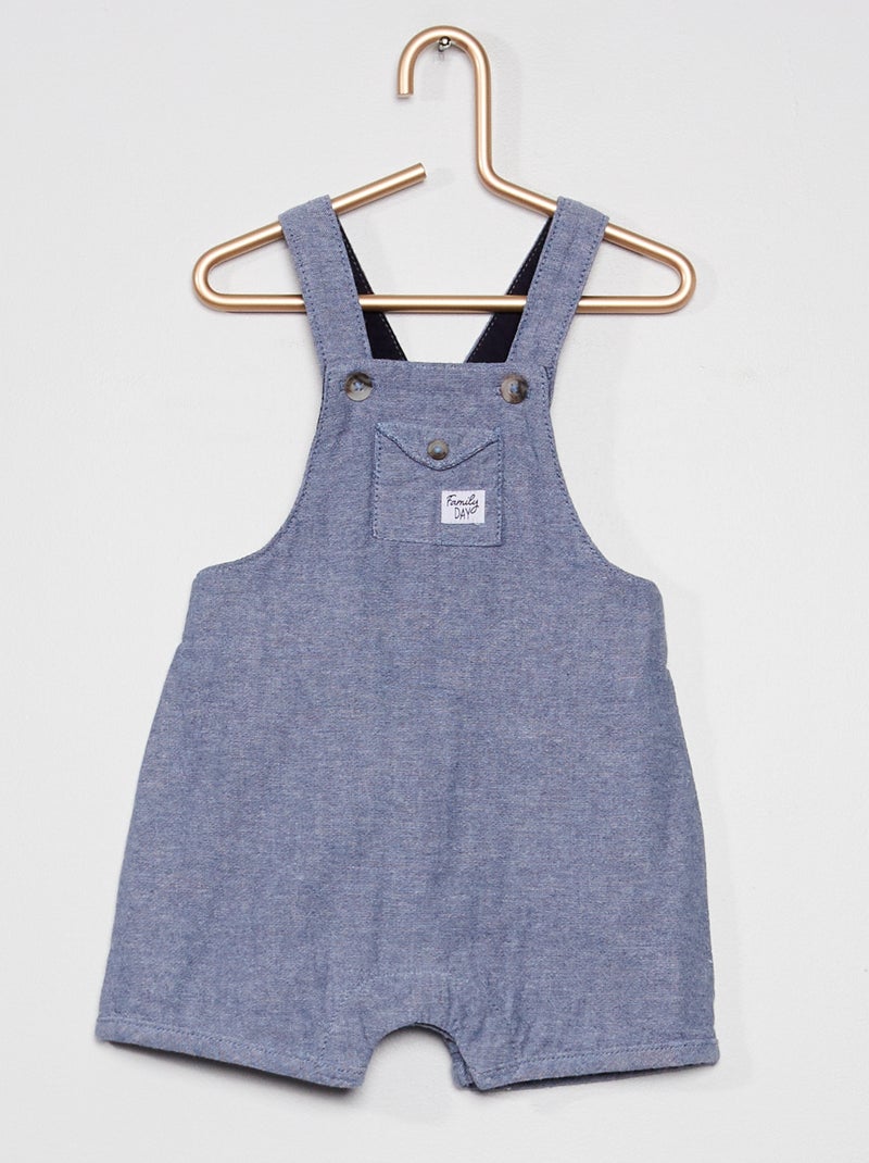 Salopette en chambray bleu - Kiabi