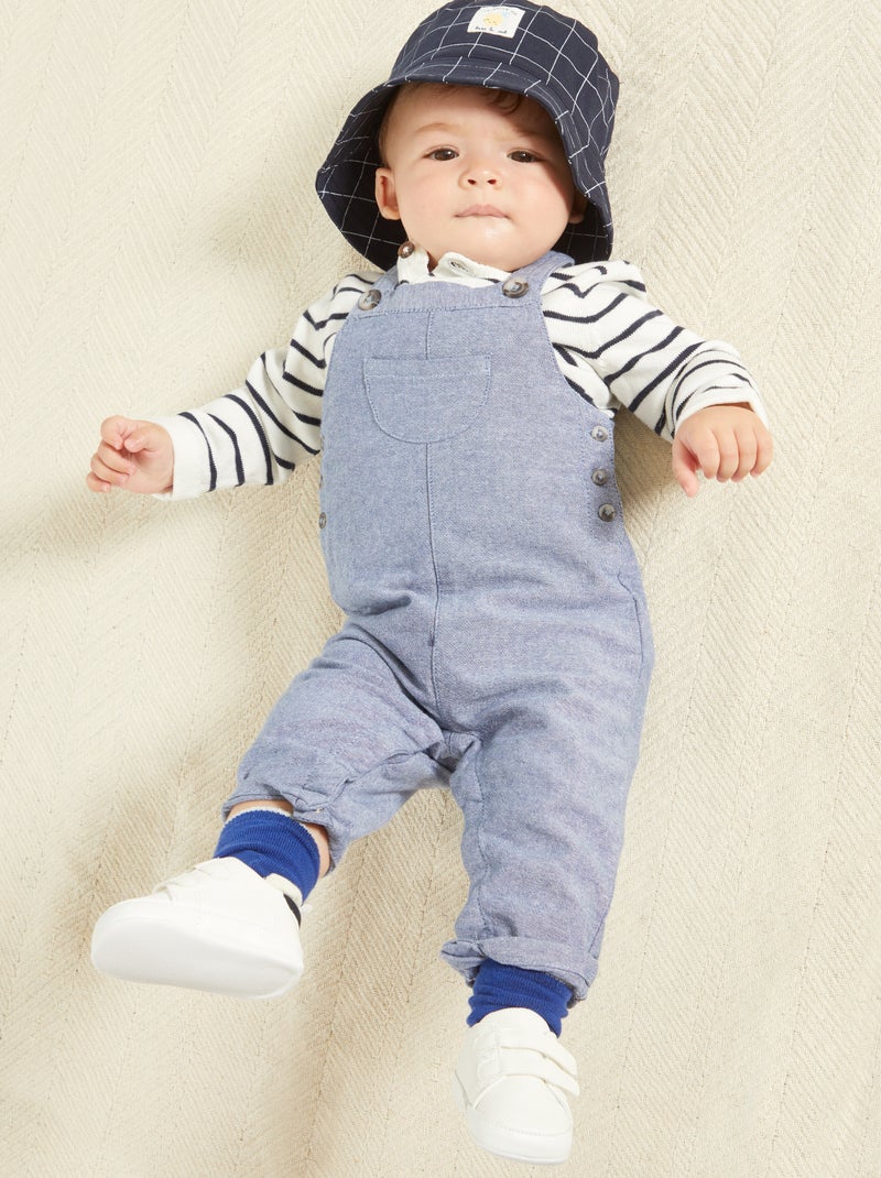 Salopette en chambray Bleu - Kiabi