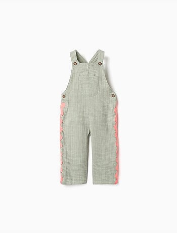 Salopette en coton avec bandes ric rac