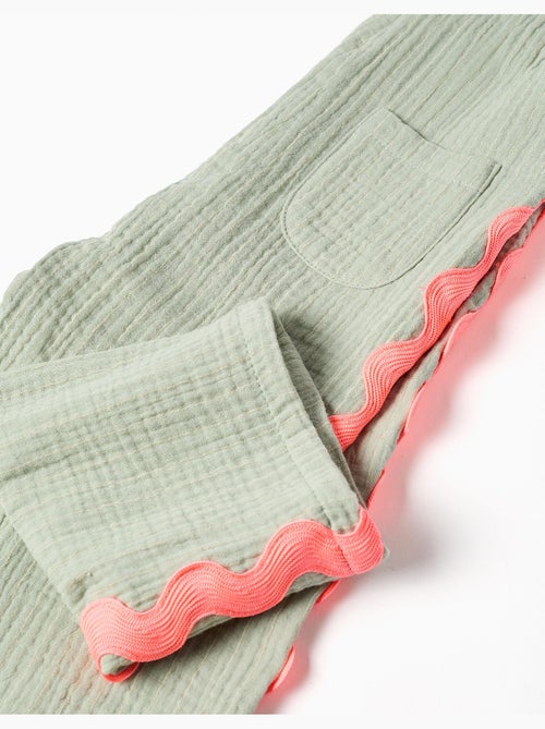 Salopette en coton avec bandes ric rac - Kiabi