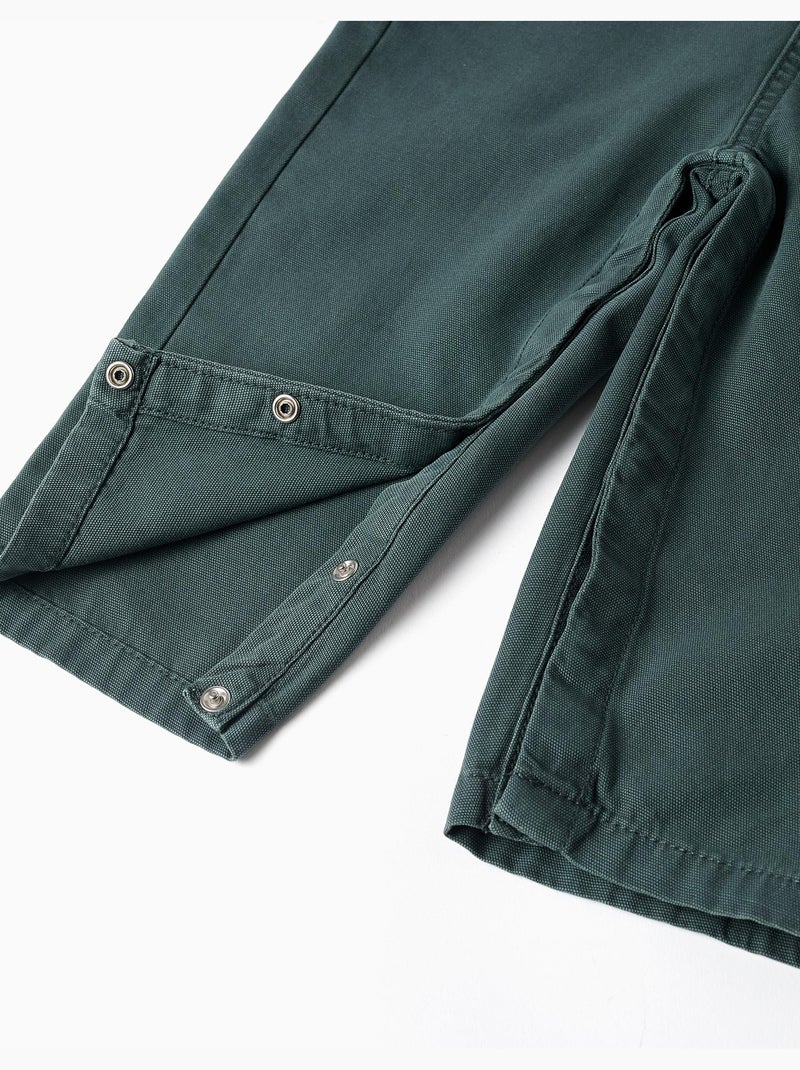 Salopette en coton avec poches Vert foncé - Kiabi