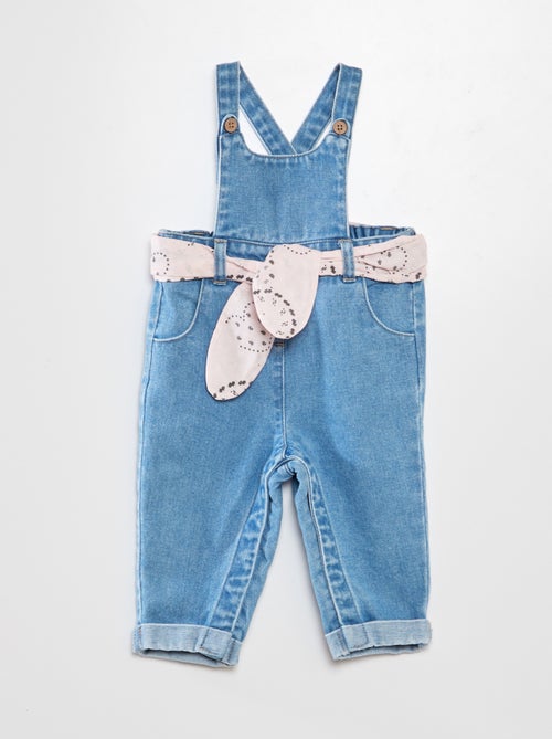 Salopette en denim avec ceinture en coton - Kiabi