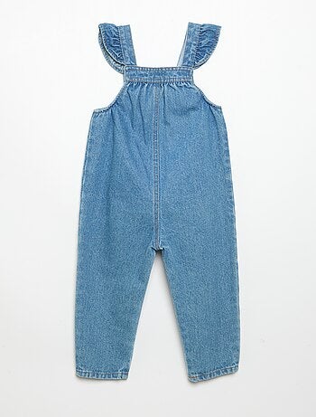Salopette en denim avec volants aux bretelles
