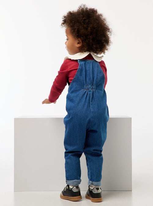 Salopette en jean à motif - Kiabi