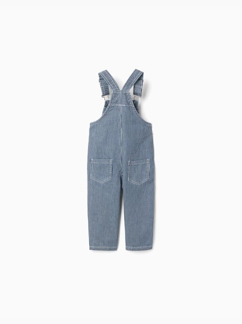 Salopette en jean à rayures avec poches - Kiabi