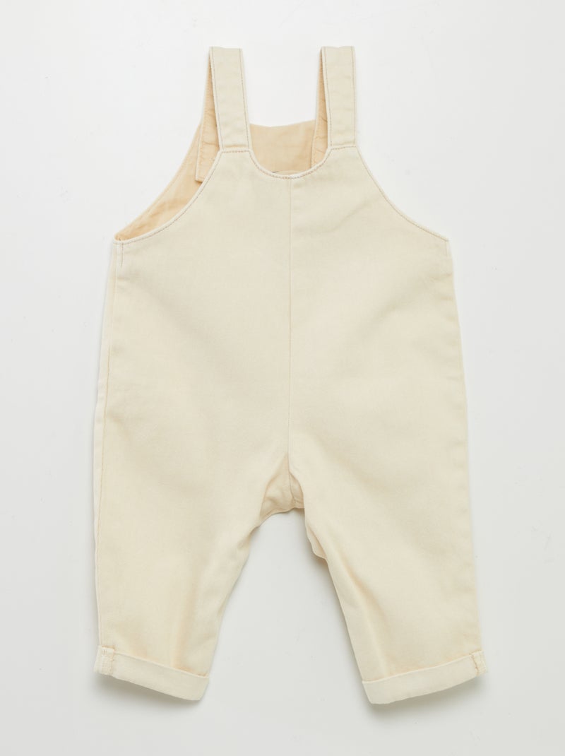 Salopette en jean avec poche devant Crème - Kiabi