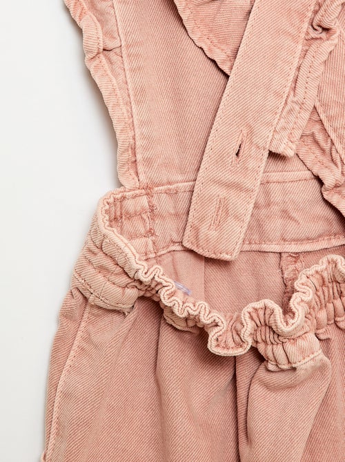 Salopette en jean avec volants - Kiabi