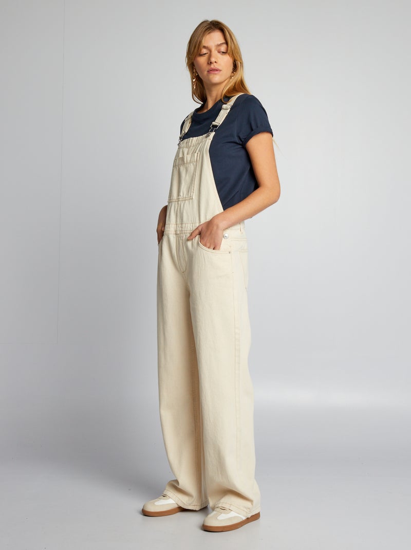 Salopette en jean Beige - Kiabi