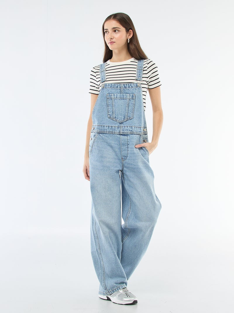 Salopette en jean droite Bleu - Kiabi