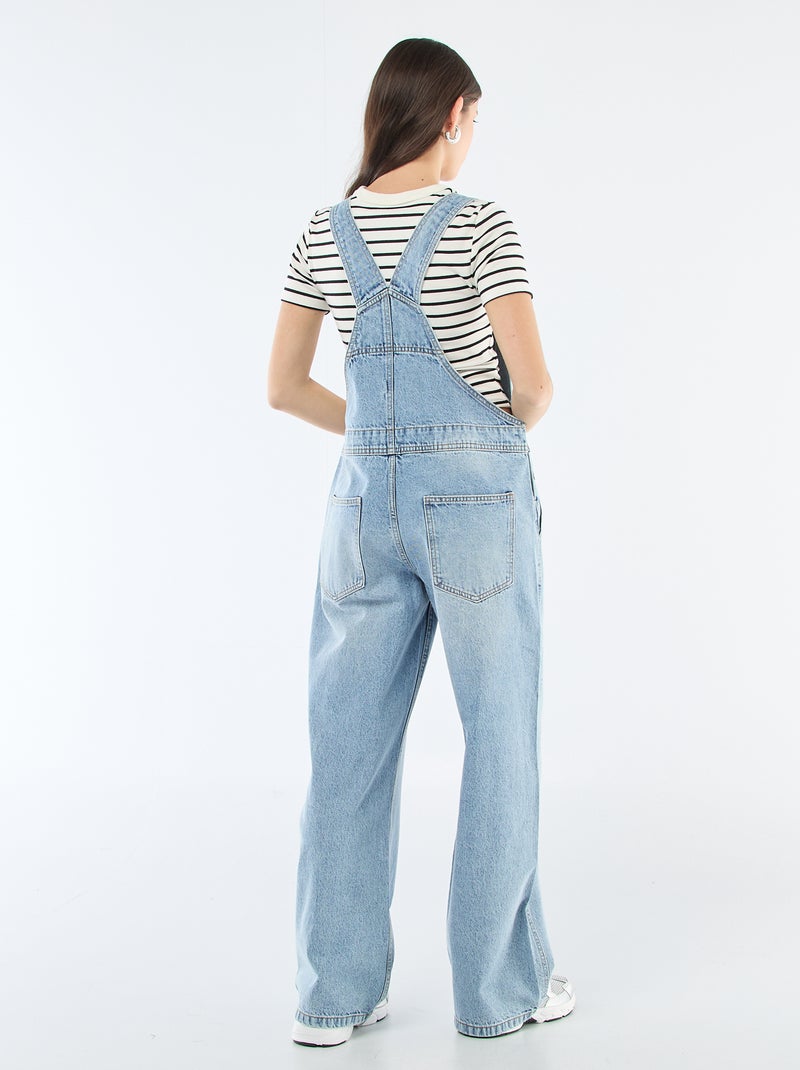 Salopette en jean droite Bleu - Kiabi