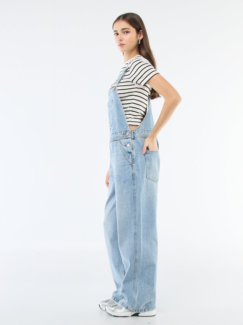 Salopette en jean droite Bleu - Kiabi