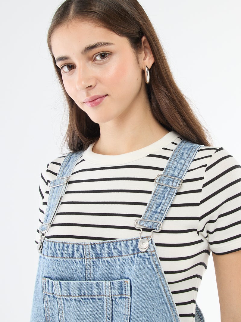 Salopette en jean droite Bleu - Kiabi