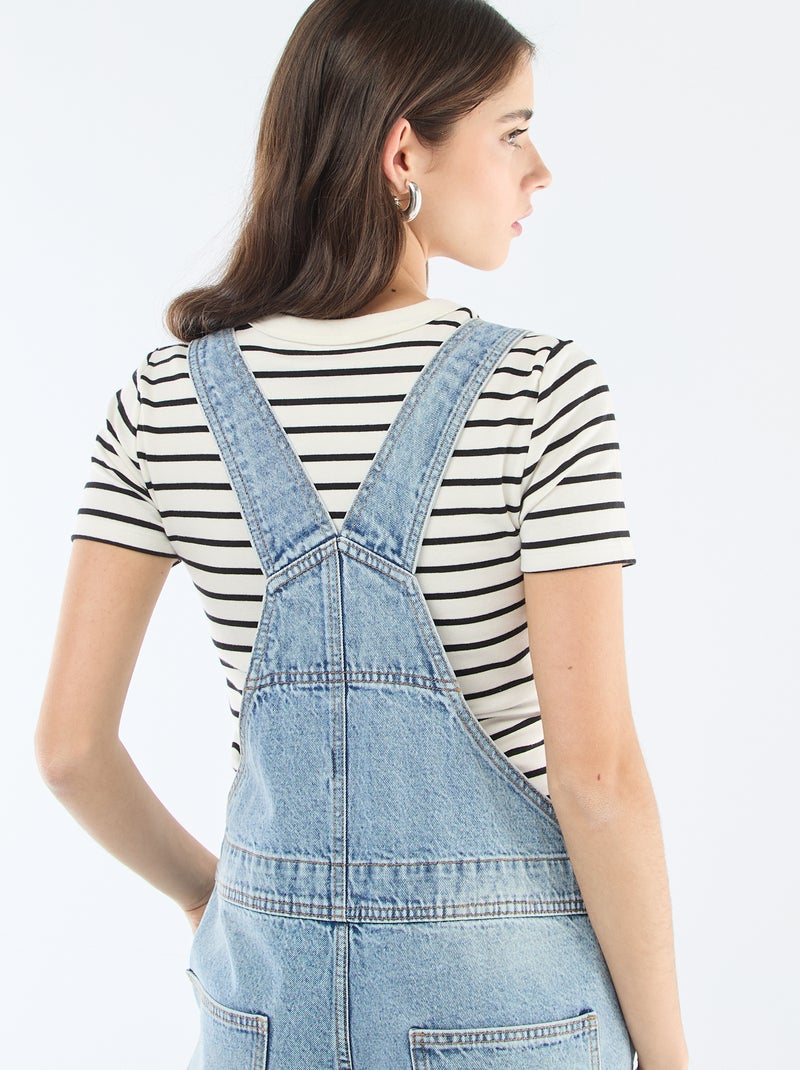 Salopette en jean droite Bleu - Kiabi