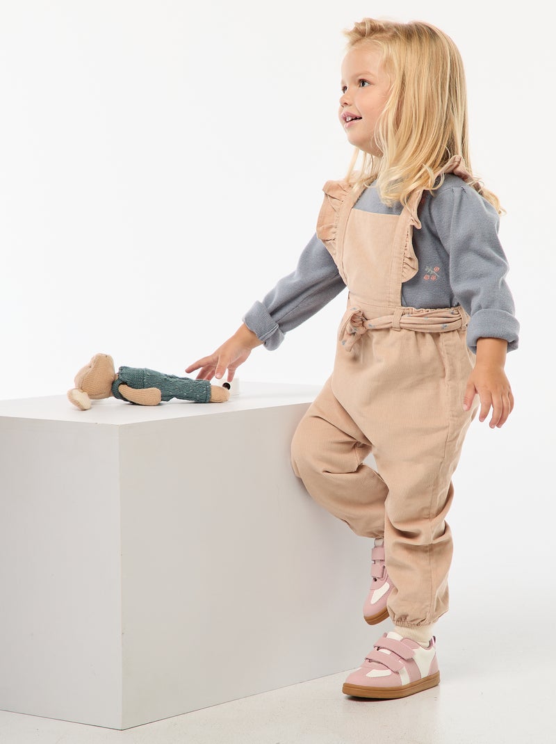Salopette en velours Beige - Kiabi