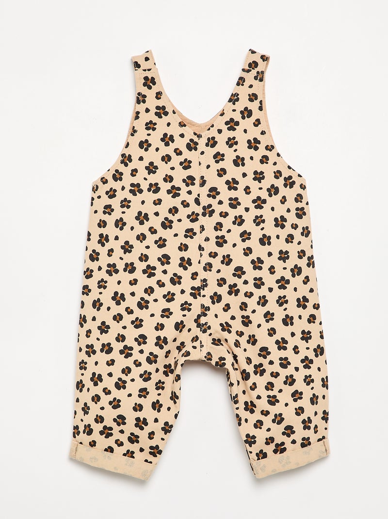 Salopette imprimée en twill Beige - Kiabi