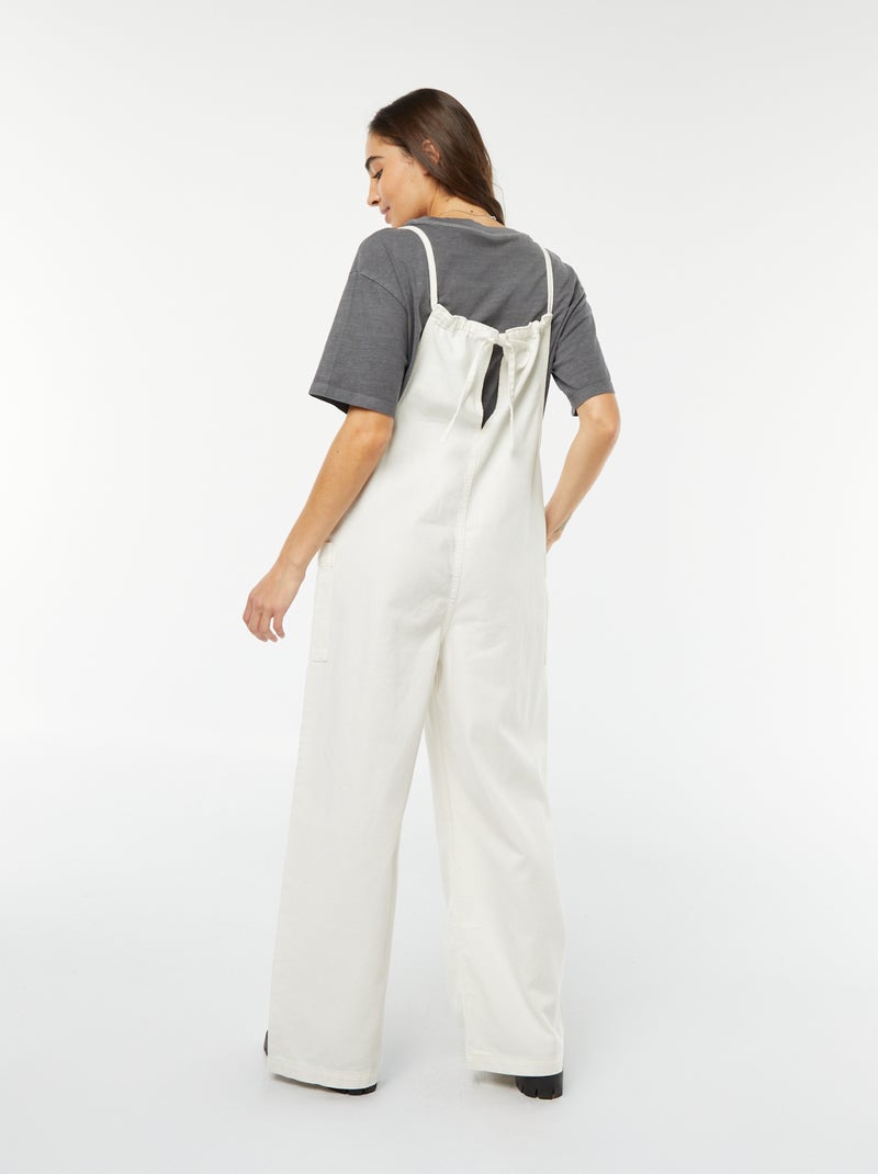 Salopette large en jean Blanc - Kiabi