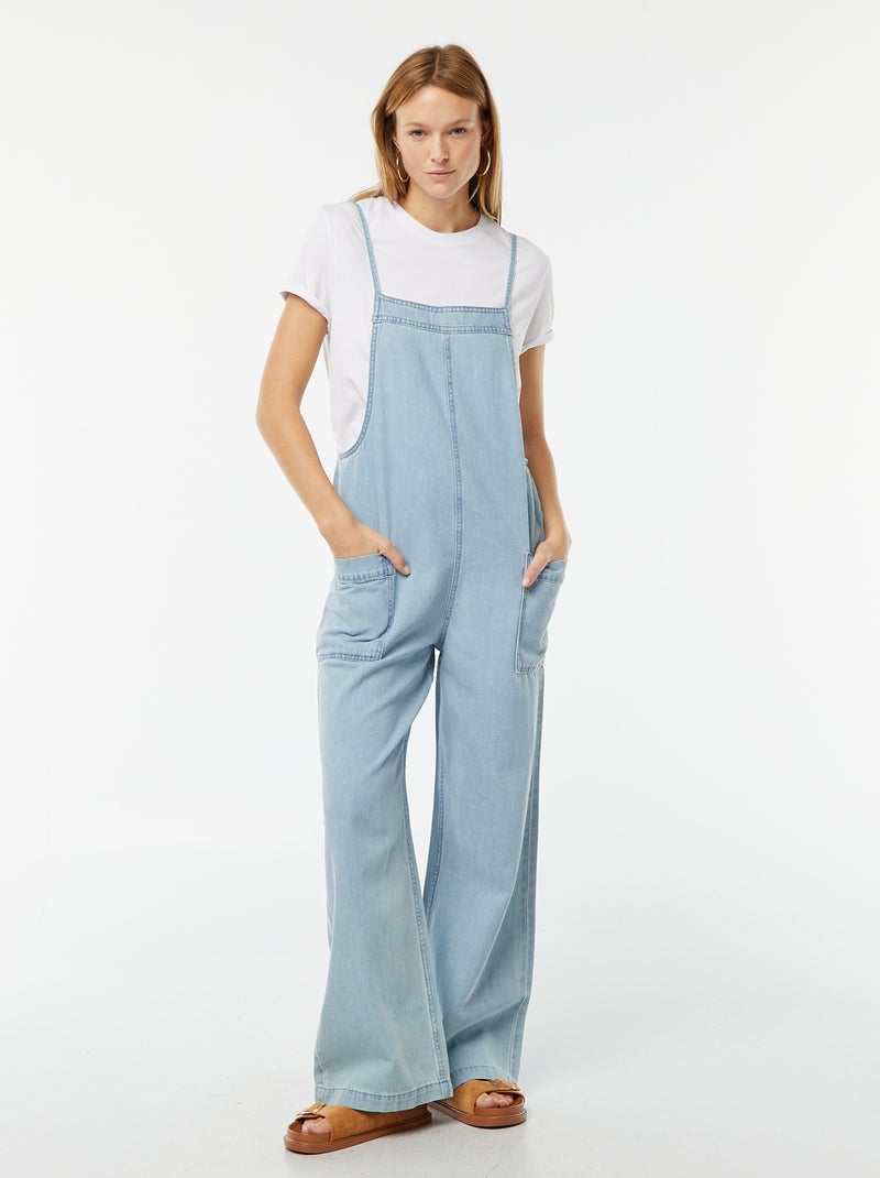 Salopette large en jean Bleu - Kiabi