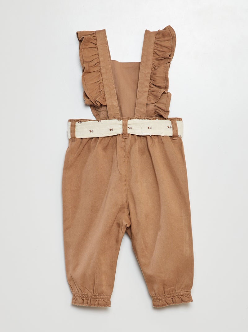Salopette longue avec ceinture BLANC - Kiabi