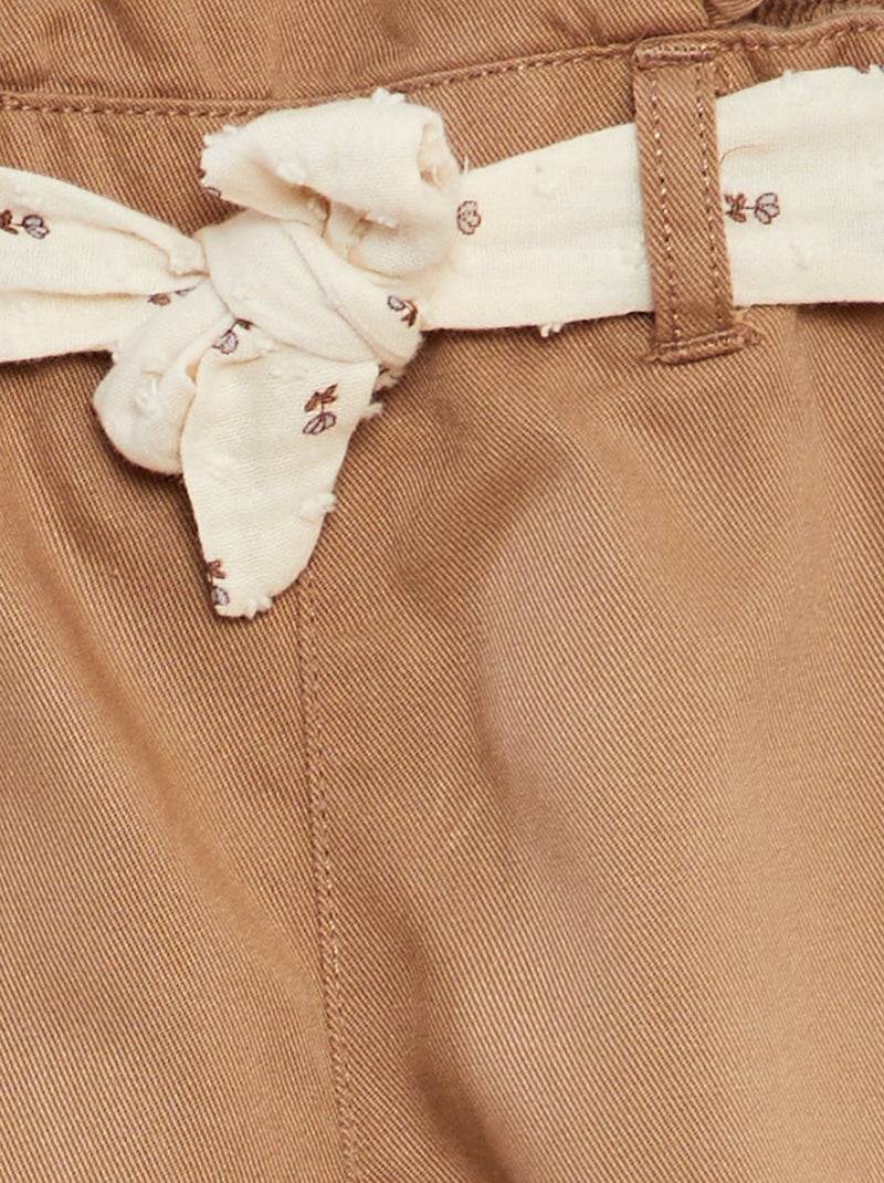 Salopette longue avec ceinture BLANC - Kiabi