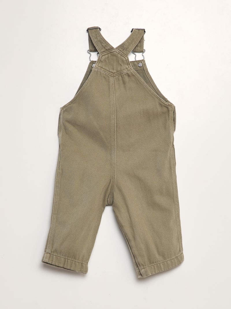 Salopette longue en jean Vert - Kiabi