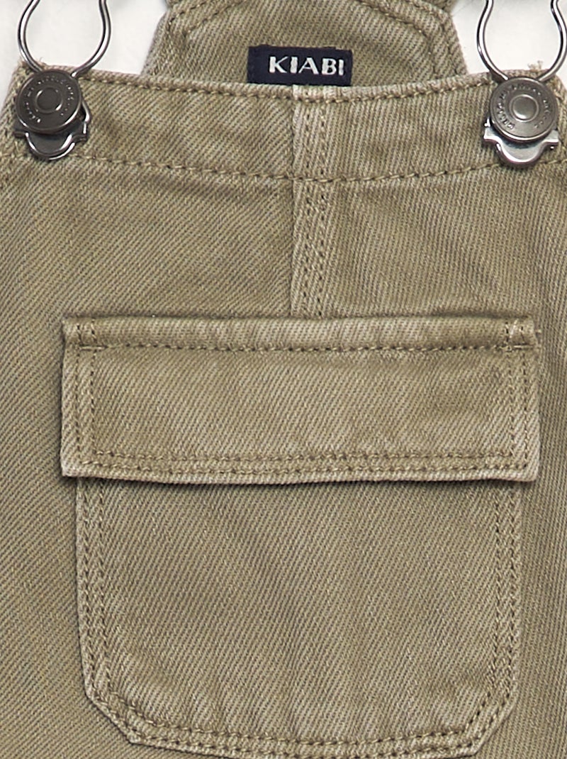 Salopette longue en jean Vert - Kiabi