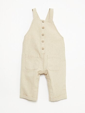 Salopette longue en lin mélangé