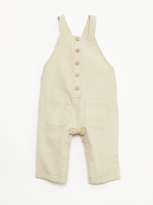 Salopette longue en lin mélangé - Kiabi