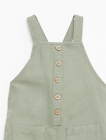 Salopette longue en lin mélangé