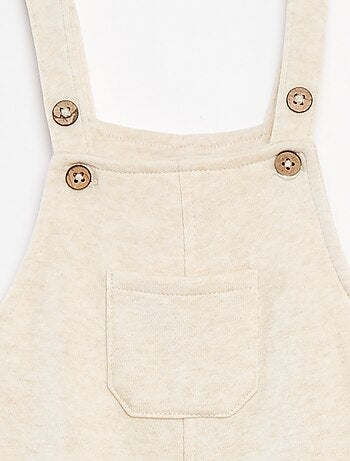 Salopette longue en molleton avec bretelles ajustables