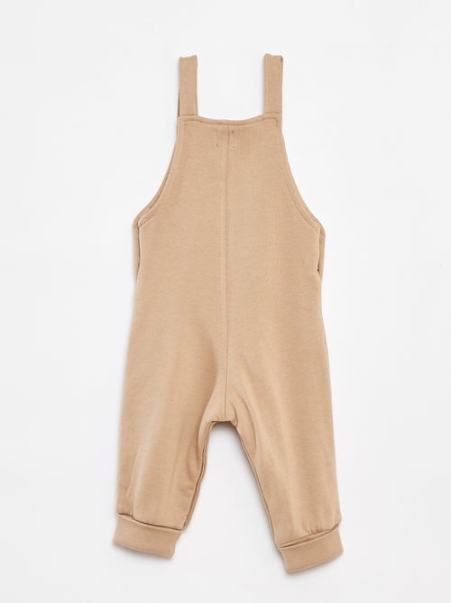 Salopette longue en molleton avec bretelles ajustables - Kiabi