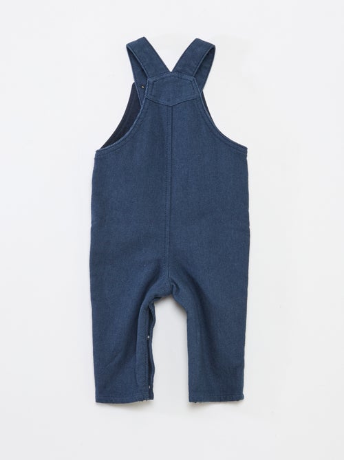 Salopette longue en twill avec poche poitrine - Kiabi