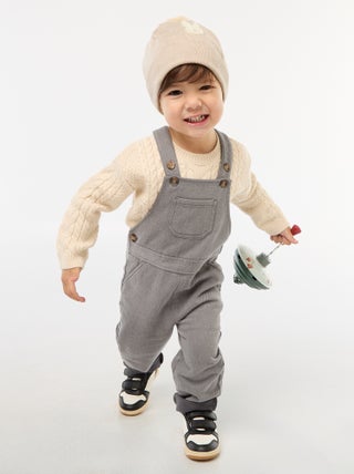 Salopette longue en twill avec poche poitrine