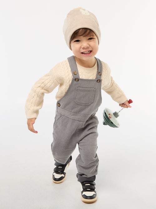 Salopette longue en twill avec poche poitrine - Kiabi