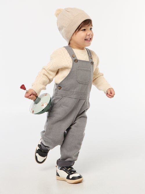 Salopette longue en twill avec poche poitrine - Kiabi