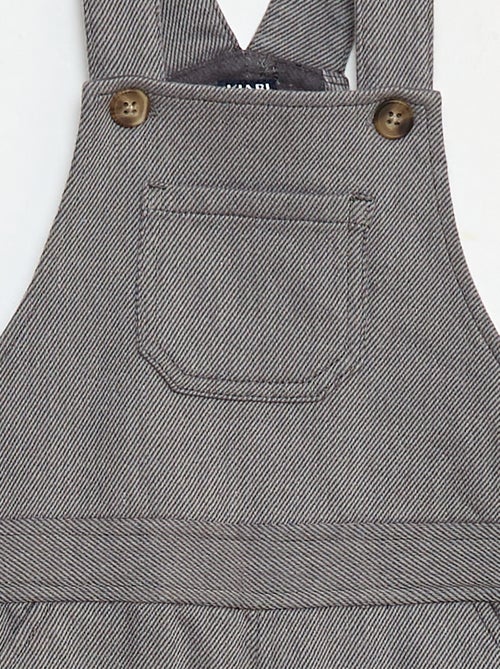 Salopette longue en twill avec poche poitrine - Kiabi