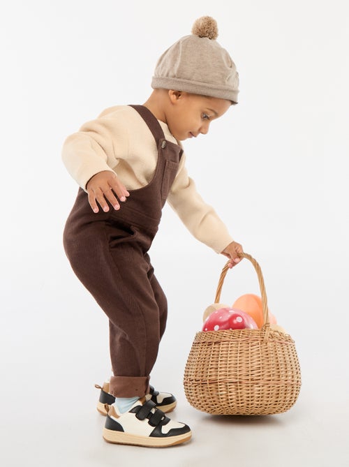 Salopette longue en twill avec poche poitrine - Kiabi