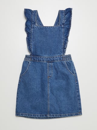 Salopette robe en jean avec volants