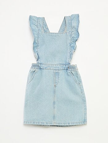 Salopette robe en jean avec volants