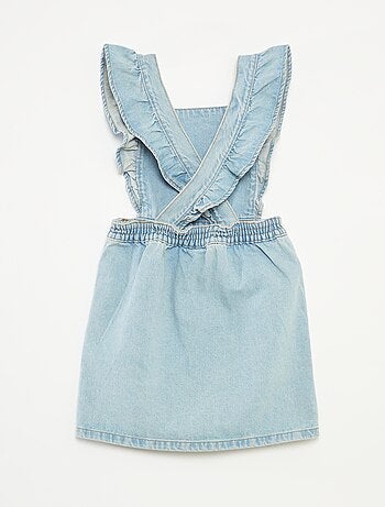 Salopette robe en jean avec volants