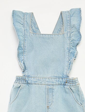 Salopette robe en jean avec volants