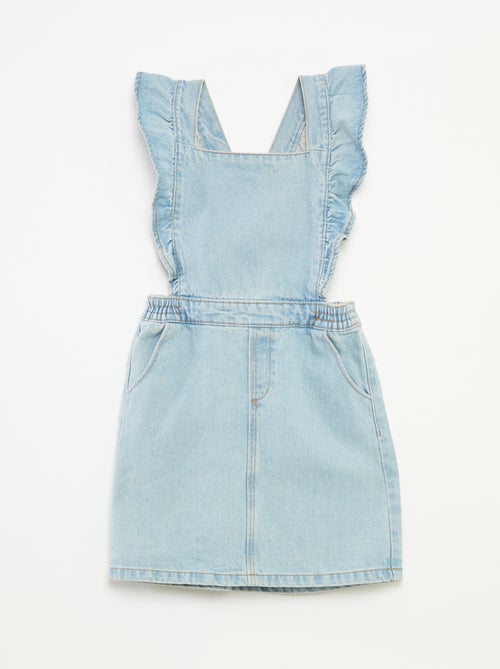 Salopette robe en jean avec volants - Kiabi