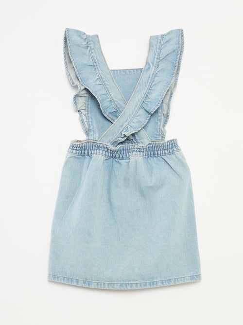 Salopette robe en jean avec volants - Kiabi