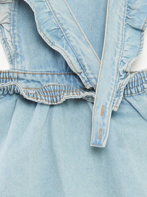 Salopette robe en jean avec volants - Kiabi