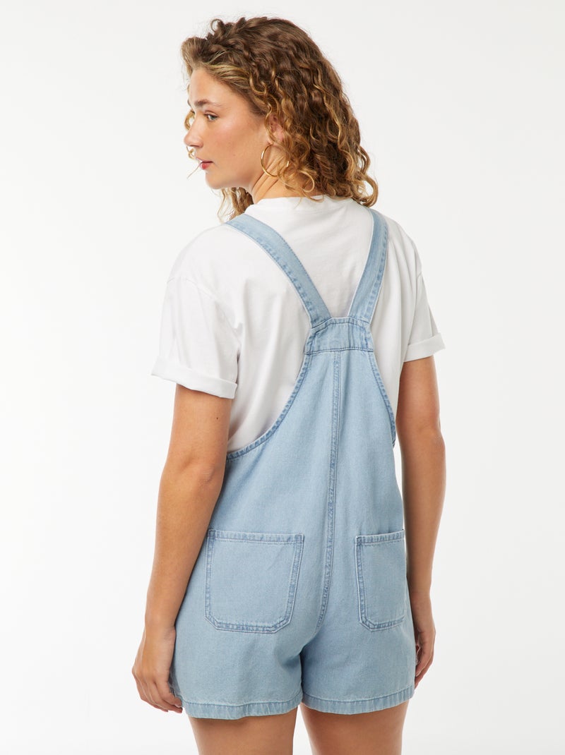 Salopette short avec bretelles nouées Bleu - Kiabi
