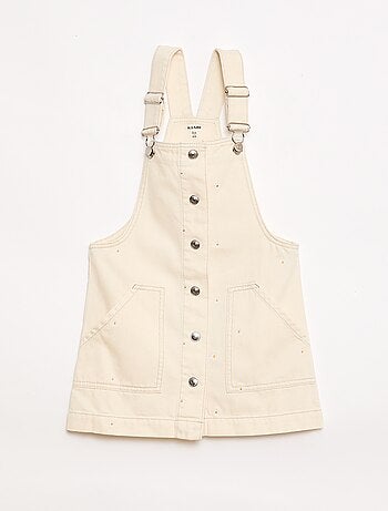 Salopette short avec fleurs brodées